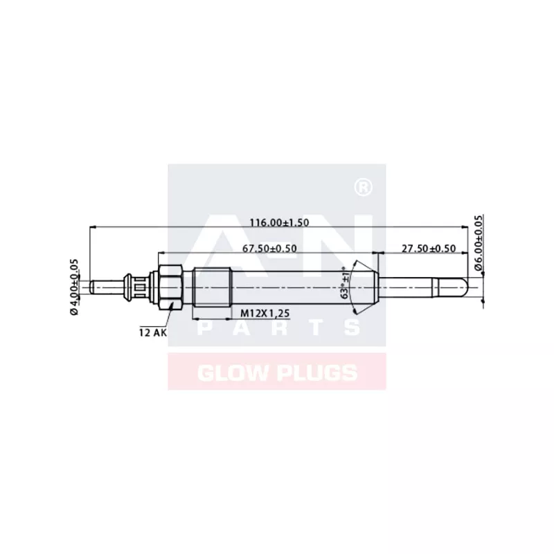 Bougie de préchauffage A-N PARTS A-N116235 - Visuel 1