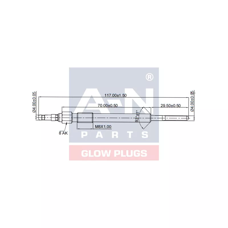 Bougie de préchauffage A-N PARTS A-N117802 - Visuel 1