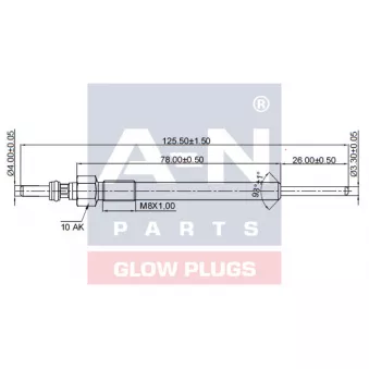Bougie de préchauffage A-N PARTS OEM JDE8865