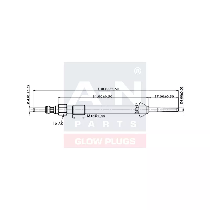 Bougie de préchauffage A-N PARTS A-N127040 - Visuel 1