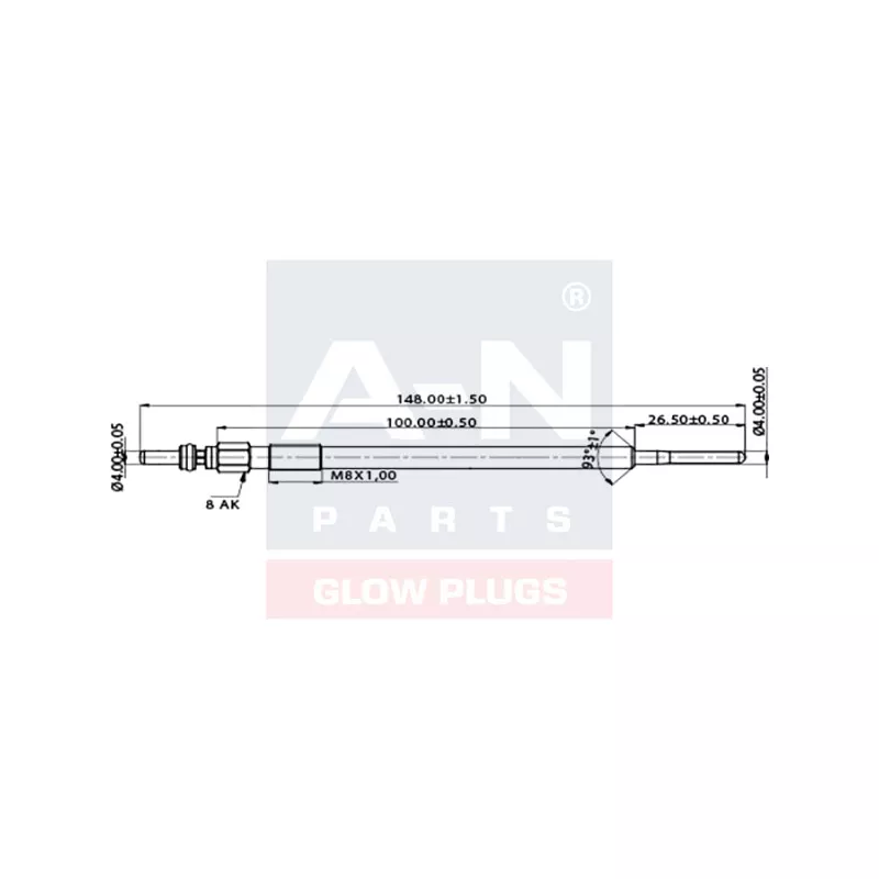 Bougie de préchauffage A-N PARTS A-N148303 - Visuel 1
