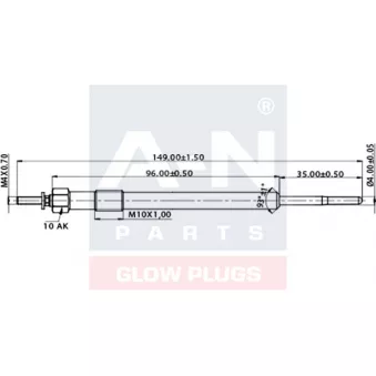 Bougie de préchauffage A-N PARTS A-N149038