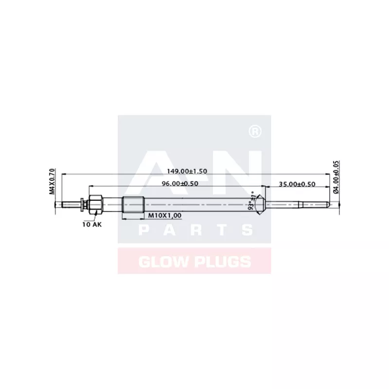 Bougie de préchauffage A-N PARTS A-N149038 - Visuel 1