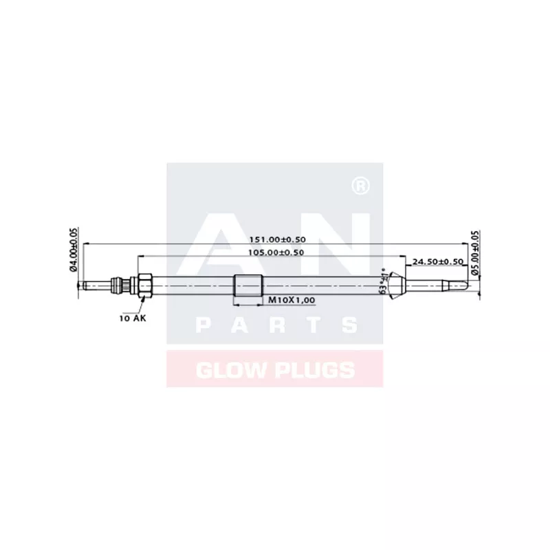 Bougie de préchauffage A-N PARTS A-N150351 - Visuel 1