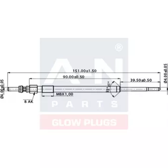 Bougie de préchauffage A-N PARTS A-N153003