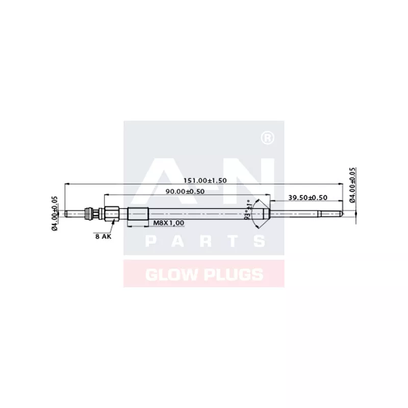 Bougie de préchauffage A-N PARTS A-N153003 - Visuel 1