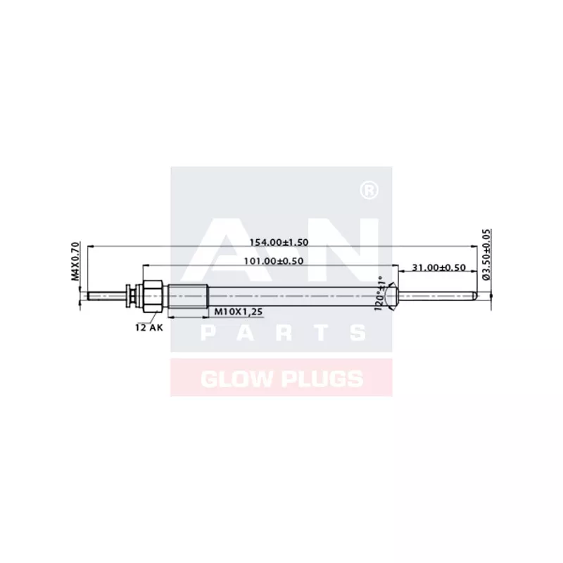 Bougie de préchauffage A-N PARTS A-N154106 - Visuel 1