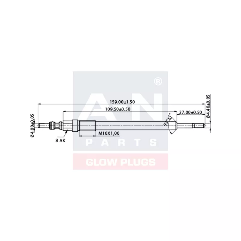 Bougie de préchauffage A-N PARTS A-N159551 - Visuel 1