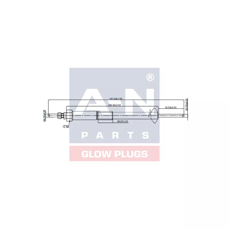 Bougie de préchauffage A-N PARTS A-N161036 - Visuel 1