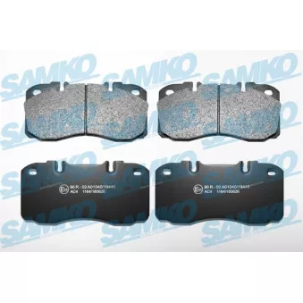 Jeu de 4 plaquettes de frein SAMKO OEM 500086041