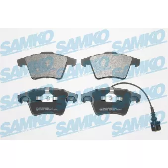 Jeu de 4 plaquettes de frein avant SAMKO 5SP1205 pour VOLKSWAGEN TRANSPORTER - COMBI 2.0 - 115cv