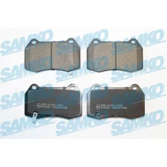 Jeu de 4 plaquettes de frein avant SAMKO 5SP1358 pour NISSAN 350 3.5 - 301cv