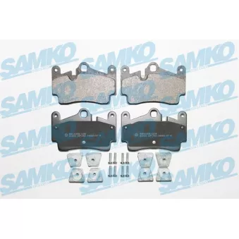 Jeu de 4 plaquettes de frein arrière SAMKO 5SP1482 pour AUDI Q7 3.0 TDI - 224cv