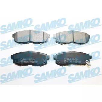 Jeu de 4 plaquettes de frein arrière SAMKO OEM LEY42643Z