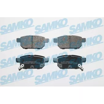 Jeu de 4 plaquettes de frein arrière SAMKO 5SP1571 pour SUZUKI SX4 1.4 T - 140cv
