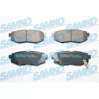 Jeu de 4 plaquettes de frein arrière SAMKO 5SP1577