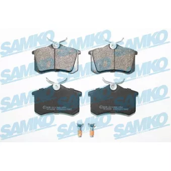 Jeu de 4 plaquettes de frein arrière SAMKO 5SP1788 pour RENAULT CLIO 1.5 dCi - 103cv