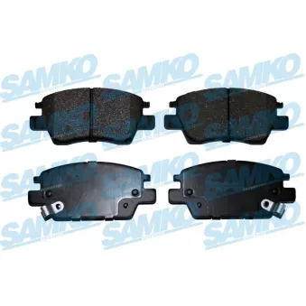 Jeu de 4 plaquettes de frein avant SAMKO 5SP2051 pour CHEVROLET NUBIRA EV 150 - 151cv