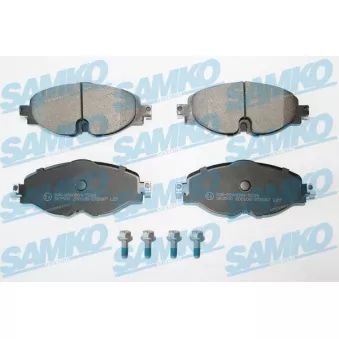 Jeu de 4 plaquettes de frein avant SAMKO 5SP2067 pour VOLKSWAGEN CADDY 1.4 TSI - 125cv