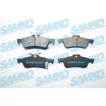 Jeu de 4 plaquettes de frein arrière SAMKO 5SP2076 pour HONDA CIVIC 2.2 i-DTEC - 150cv
