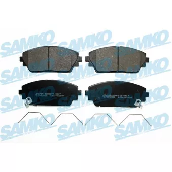 Jeu de 4 plaquettes de frein avant SAMKO 5SP2278 pour OPEL CORSA SKYACTIV-X M Hybrid AWD - 179cv