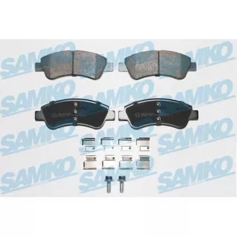 Jeu de 4 plaquettes de frein avant SAMKO 5SP802K pour CITROEN BERLINGO 1.6 HDI 92 - 92cv
