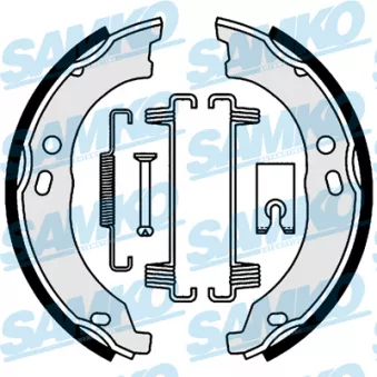 Jeu de mâchoires de frein, frein de stationnement SAMKO 81003 pour PEUGEOT BOXER 2.2 HDI 120 - 120cv