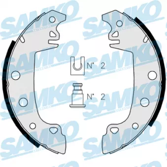 Jeu de mâchoires de frein SAMKO 82850 pour CITROEN C15 1.3 - 64cv