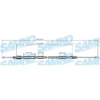 Tirette à câble, frein de stationnement SAMKO C0119B pour CITROEN XSARA 2.0 16V - 136cv