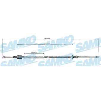 Tirette à câble, frein de stationnement SAMKO C0120B pour CITROEN XSARA 2.0 16V - 136cv