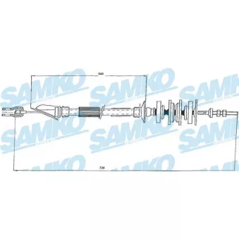 SAMKO C0161C - Tirette à câble, commande d'embrayage