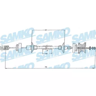 SAMKO C0166C - Tirette à câble, commande d'embrayage