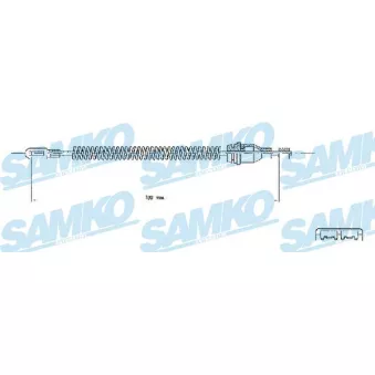 Tirette à câble, frein de stationnement SAMKO C0543B pour OPEL ASTRA 1.4 - 75cv
