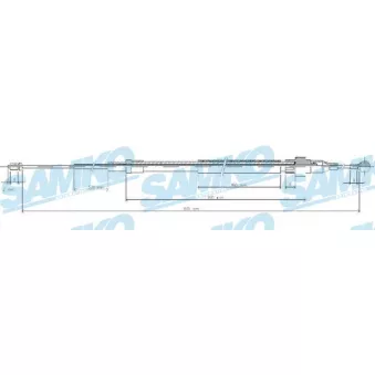 Tirette à câble, frein de stationnement SAMKO C0938B pour AUDI A3 1.6 TDI - 105cv