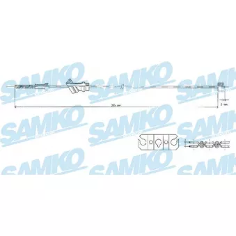 SAMKO C1548B - Tirette à câble, frein de stationnement