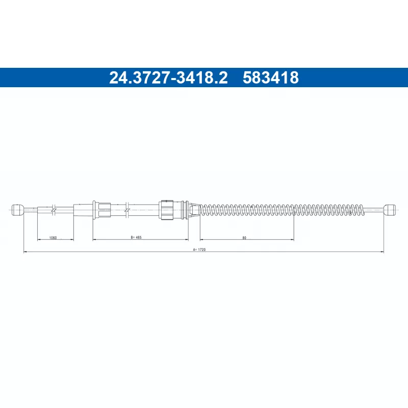 Tirette à câble, frein de stationnement ATE 24.3727-3418.2 - Visuel 1