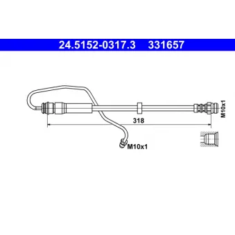 Flexible de frein ATE 24.5152-0317.3 pour AUDI A4 2.0 TDI quattro - 190cv