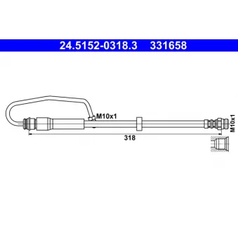 Flexible de frein ATE 24.5152-0318.3 pour AUDI A4 2.0 TDI quattro - 190cv