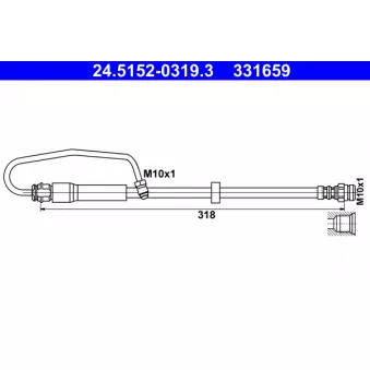 Flexible de frein ATE 24.5152-0319.3 pour AUDI A4 3.0 TDI quattro - 272cv