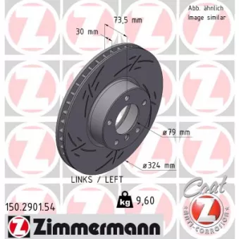 ZIMMERMANN 150.2901.54 - Jeu de 2 disques de frein arrière