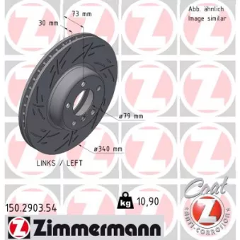 ZIMMERMANN 150.2903.54 - Jeu de 2 disques de frein arrière