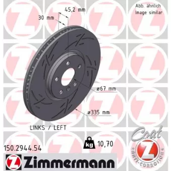 ZIMMERMANN 150.2944.54 - Jeu de 2 disques de frein arrière