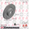 ZIMMERMANN 150.3494.55 - Jeu de 2 disques de frein arrière