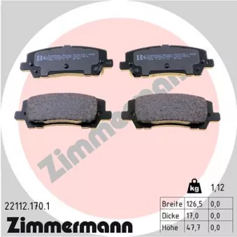 Jeu de 4 plaquettes de frein avant ZIMMERMANN OEM FR3C2M007AE