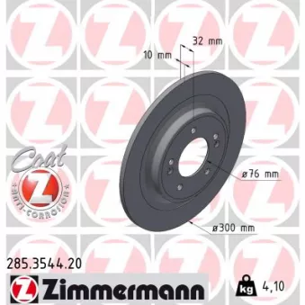 ZIMMERMANN 285.3544.20 - Jeu de 2 disques de frein arrière