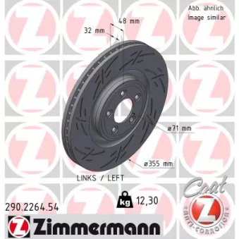 Jeu de 2 disques de frein arrière ZIMMERMANN 290.2264.54