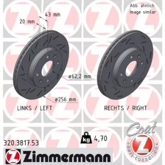 ZIMMERMANN 320.3817.53 - Jeu de 2 disques de frein avant