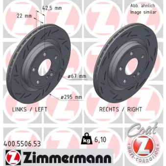 Jeu de 2 disques de frein arrière ZIMMERMANN OEM 24.0122-0306.1