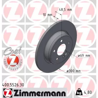 Jeu de 2 disques de frein arrière ZIMMERMANN OEM BSG 60-210-055