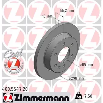 ZIMMERMANN 400.5547.20 - Jeu de 2 disques de frein arrière